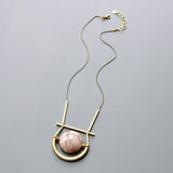 Geo Jasper + Brass Necklace