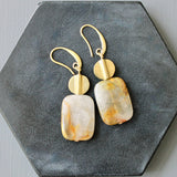 Agate + Brass Earrings