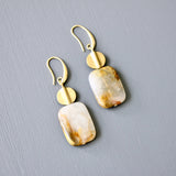 Agate + Brass Earrings