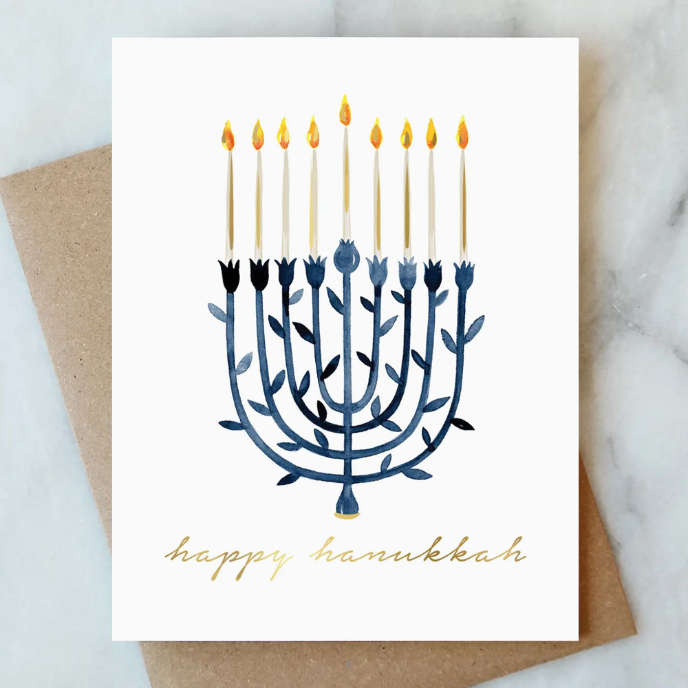 Bright Menorah Hanukkah Card