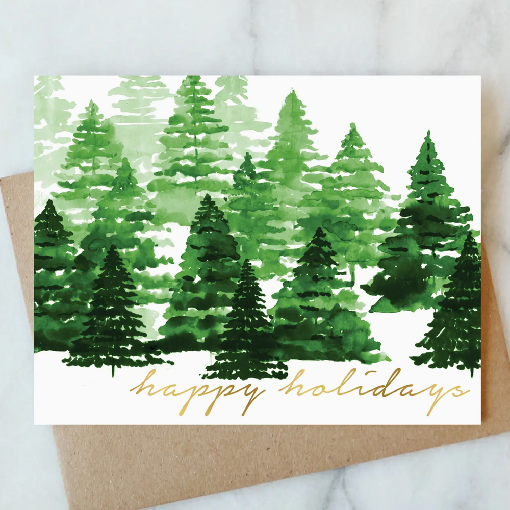 Happy Holiday Trees Card Set