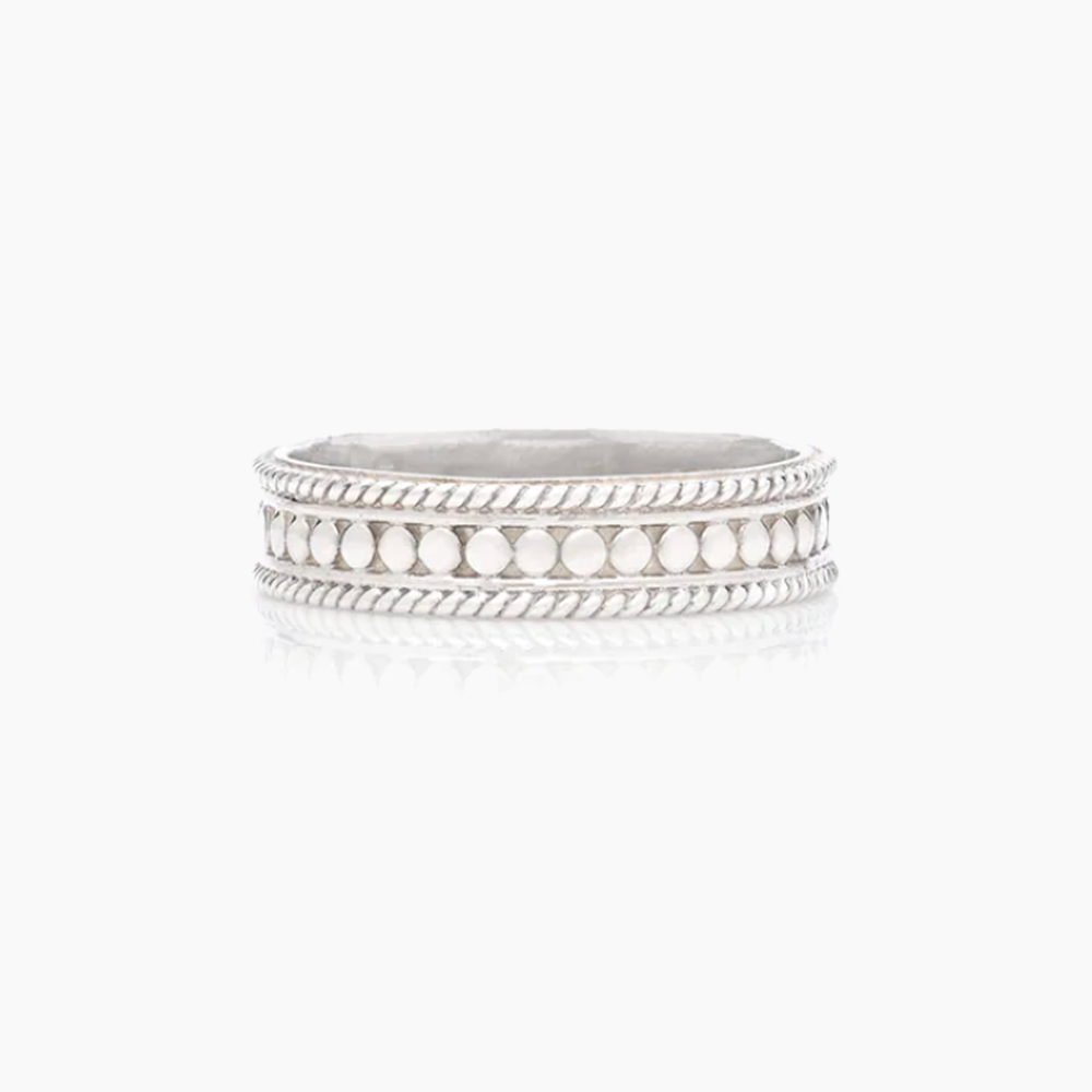 Silver Dotted Stacking Ring