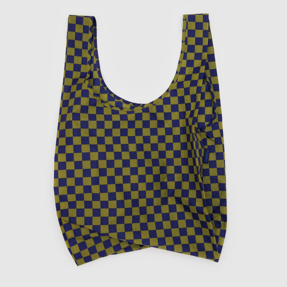 Reusable Bag in Pear Navy Check