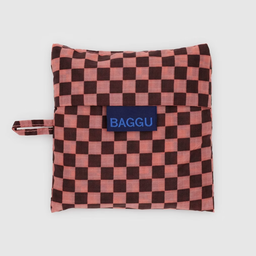 Reusable Bag in Pink Brown Check