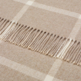 Windowpane Beige Merino Lambswool Throw