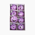 Tiny Lilac Disco Ball Ornament, Set of 8