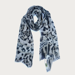 Wool Silk Scarf in Himalayan Leopard