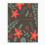 Merry Christmas Poinsettia Card