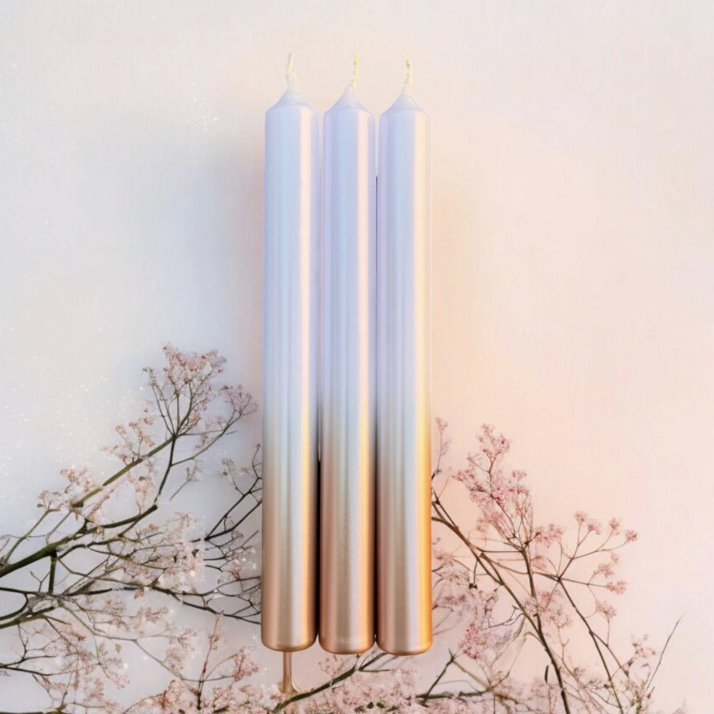 Dip Dye Candles in Metallic