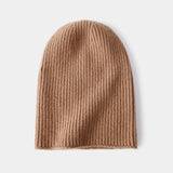 Cashmere Wool Beanie in Camel