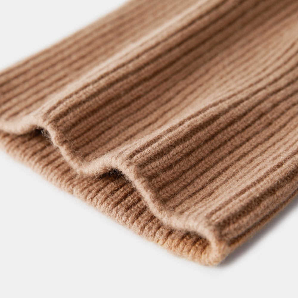 Cashmere Wool Beanie in Camel