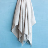 Pinstripe Beige Merino Lambswool Throw