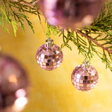 Tiny Lilac Disco Ball Ornament, Set of 8