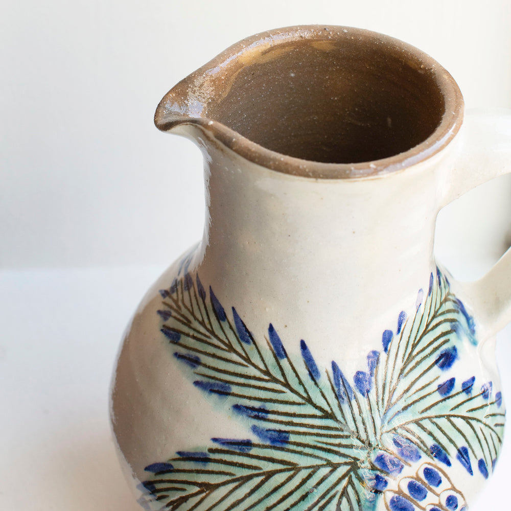 Palm Ceramic Pitcher