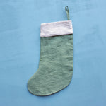 Linen Stocking in Forest Green