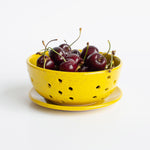Berry Bowl + Saucer in Yellow