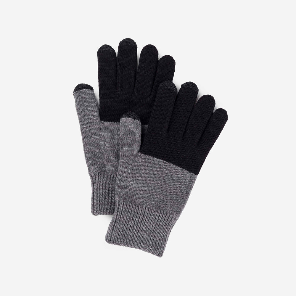 Knit Touchscreen Gloves in Black Grey