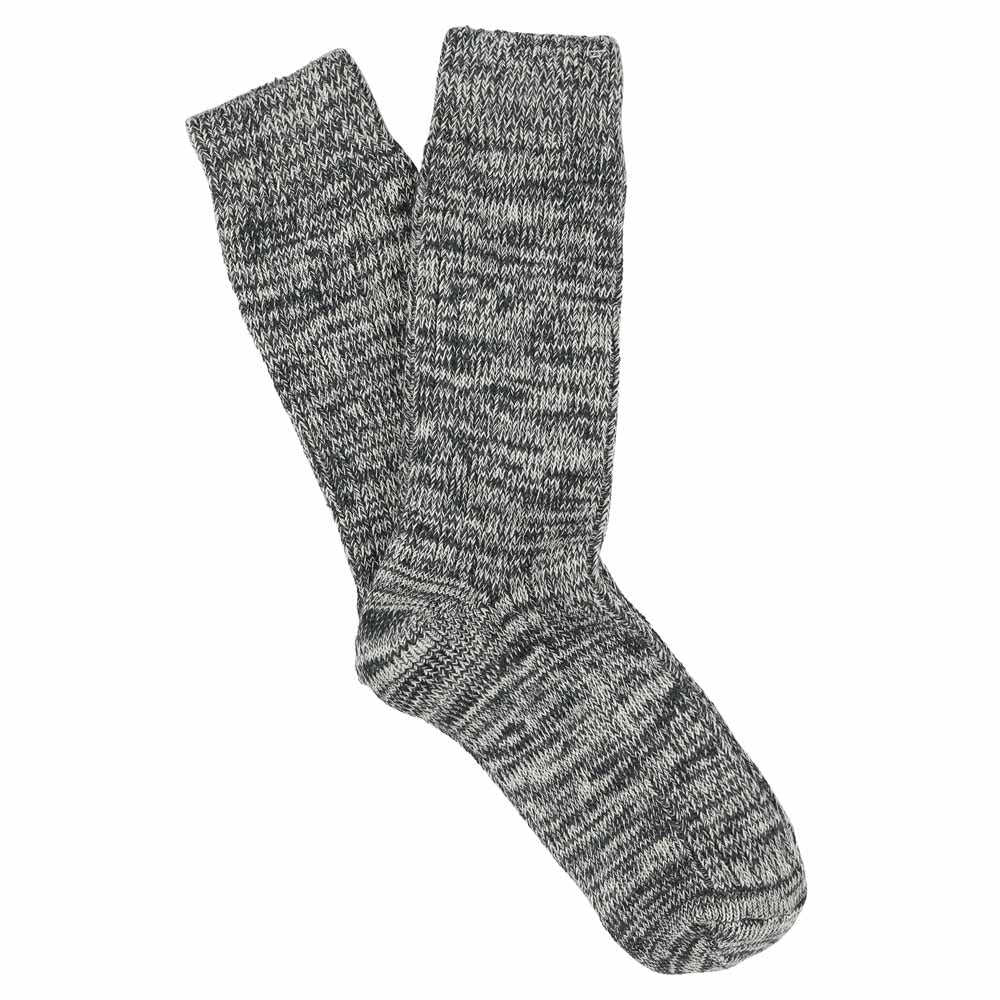 Melange Block Socks in Dark Blue