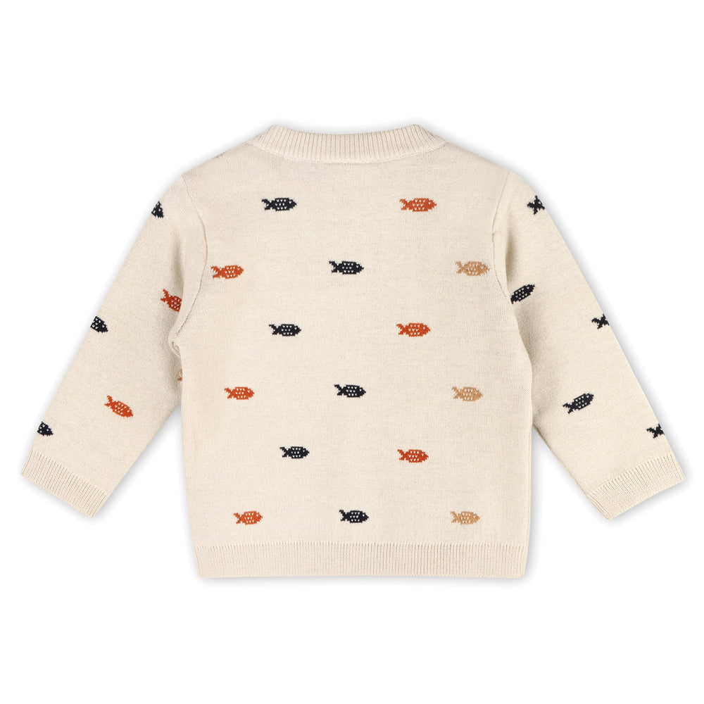 Fishes Knit Baby Sweater