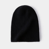 Cashmere Wool Beanie in Black